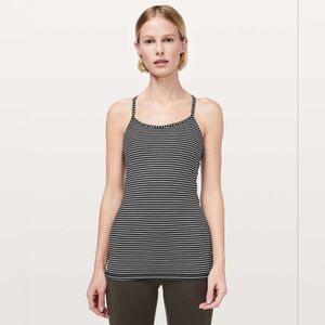 lululemon athletica Black and White Striped Tank Top